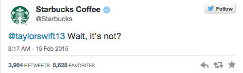 Taylor Swift Tweeted About  Starbucks Lovers  And Starbucks Responded Perfectly