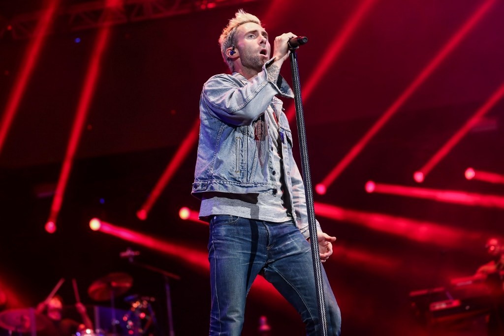 EXCLUSIVE: Adam Levine performs with pants ripped in a very private area
