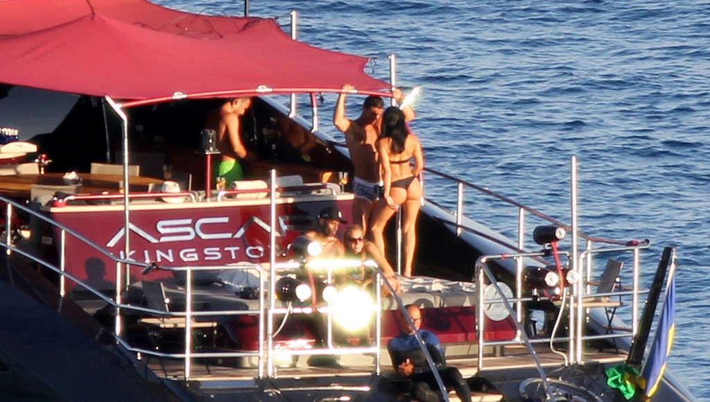 EXCLUSIVE: Cristiano Ronaldo enjoys the sun the ocean and the company of some female friends as the Real Madrid Supper Star is seen aboard a boat in Ibiza Spain Pictured: cristiano ronaldo and girls Ref: SPL1294677 030616 EXCLUSIVE Picture by: Silvia & Sergio / Splash News Splash News and Pictures Los Angeles:310-821-2666 New York: 212-619-2666 London: 870-934-2666 photodesk@splashnews.com 