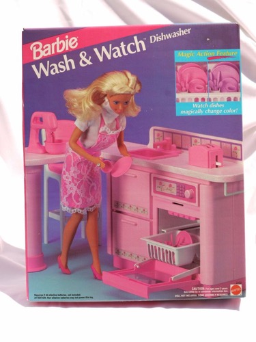 Barbie with Wash-N-Watch Dishwasher