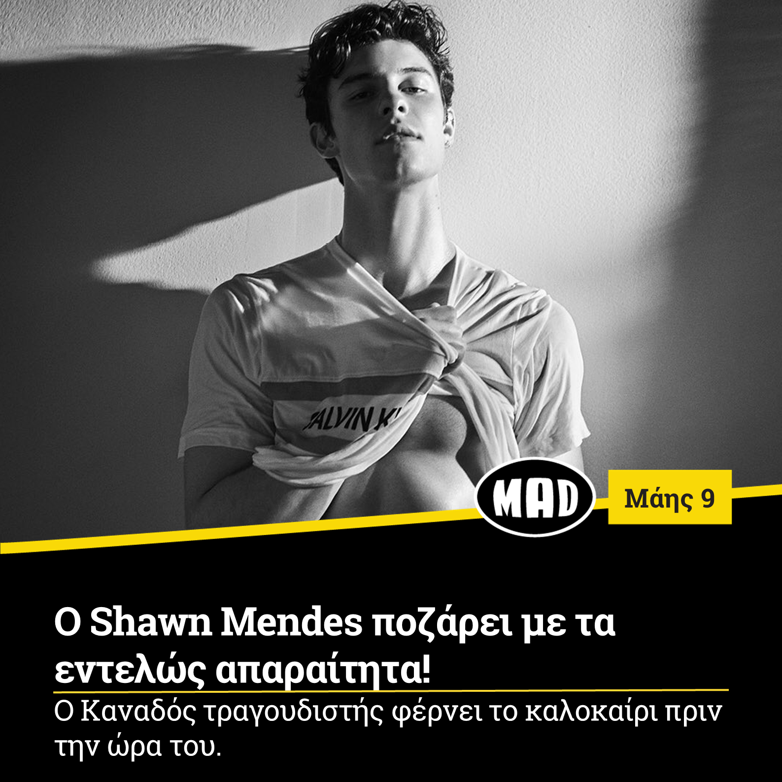 O Shawn Mendes ποζάρει με τα εντελώς απαραίτητα!