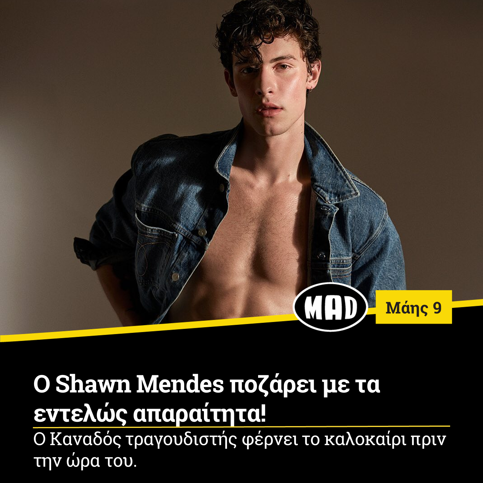 O Shawn Mendes ποζάρει με τα εντελώς απαραίτητα!